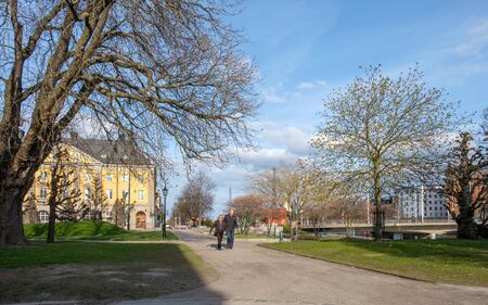 Norrkoping, Sweden - April 19, 2017: Karl Johans park in Norrkoping on a spring day in April. Norrkoping is a historic industrial town in Sweden.のeditorial素材