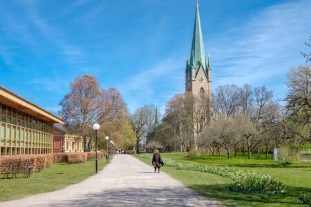 Linkoping, Sweden - May 3, 2017: Linkoping cathedral during a sunny day at springtime. The cathedral is almost 800 years old.のeditorial素材