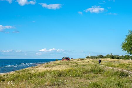 Byxelkrok, Sweden - July 13, 2017: Neptuneâs fields just north of Byxelkrok. Neptuneâs fields are a nature reserve on Baltic sea island Ãland, which is a popular tourist destination during summer.のeditorial素材