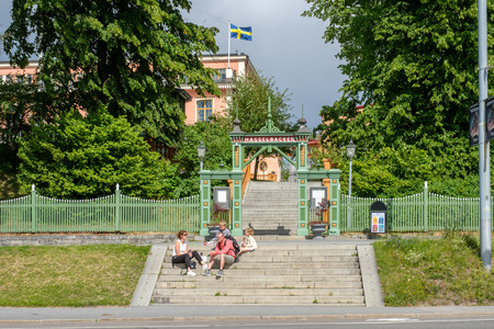 Stockholm, Sweden - July 5, 2017: Djurgarden in Stockholm. Djurgarden is a recreational area with historical buildings, monuments, amusement park and open-air museum.のeditorial素材