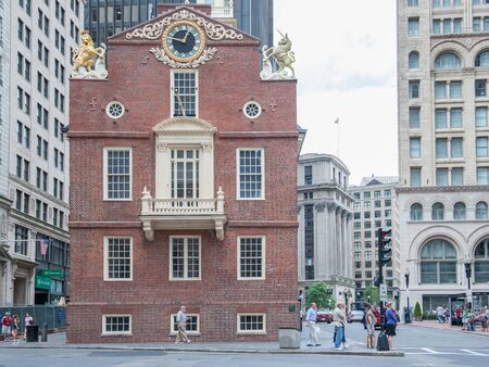 Boston, USA - June 23, 2010: Old State House in Boston was built in 1713 and is one of the oldest buildings in USA.のeditorial素材