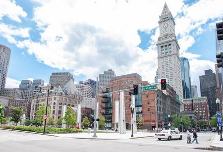 Boston, USA - June 23, 2010: Custom House Tower in downtown Boston, Massachusetts. Custom House is one of the iconic buildings in Boston.のeditorial素材