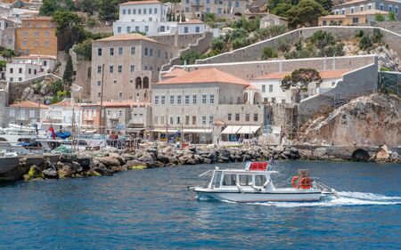 Hydra, Greece - May 30, 2009: Hydra is a Greek island in the Aegean sea belonging to the Saronic islands.  Motor vehicles are not allowed on the island and donkeys are the main means of transportation.のeditorial素材