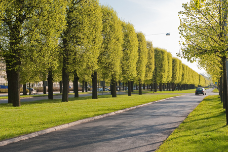 Norrkoping, Sweden - May 17, 2010: The Northern Promenade in Norrkoping  on a spring day in May. The three Promenades in Norrkoping were inspired by Paris boulevards.のeditorial素材
