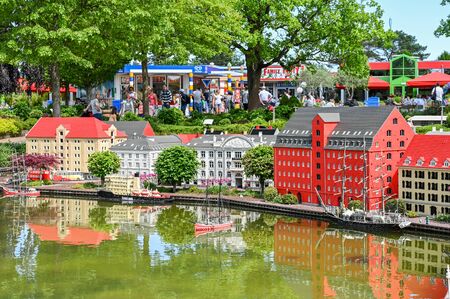 Billund, Denmark - June 7, 2019: Legoland in Billund. This family theme park opened in 1968 and is built by 65 million lego bricks.のeditorial素材