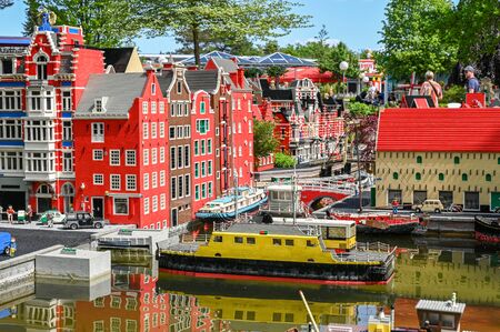 Billund, Denmark - June 7, 2019: Miniature Amsterdam at Legoland in Billund. This family theme park opened in 1968 and is built by 65 million lego bricks.のeditorial素材