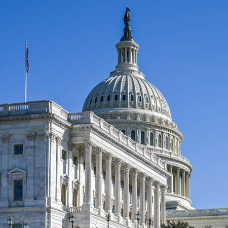 Washington DC, USA - March 27, 2019: The North wing of US Capitol building housing the United States...