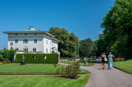 Borgholm, Sweden - July 6, 2021: Solliden on Swedish Baltic sea island Ãland. Solliden is the summer palace of the Swedish Royal Family completed in 1906 and inspired by Villa San Michele on Capri.のeditorial素材