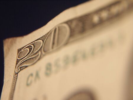 Selective focus of $20 USの写真素材