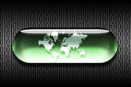  Glass Button with map of the earth withinの写真素材