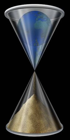 World time hourglass on blackの写真素材