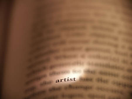 Artist highlighted in a bookの写真素材