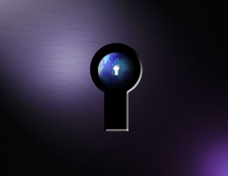  The earth thru a keyholeの写真素材