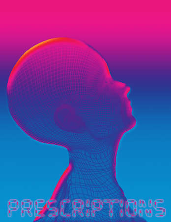 Head lifted skyward & Prescriptionの写真素材