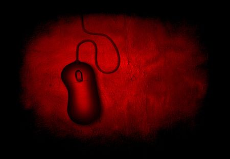Deep Red Grunge Computer Mouseの写真素材