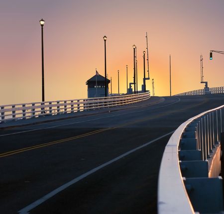 Road into sunsetの写真素材