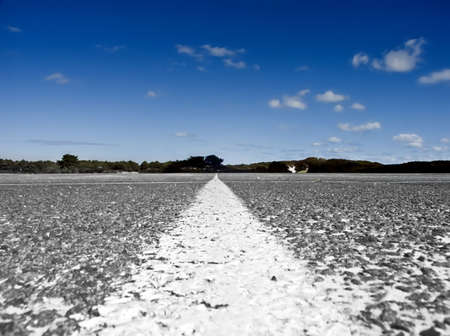 White Line landscape and skyの写真素材
