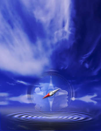 Compass and Ripplesの写真素材