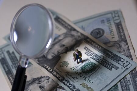 Business man under scrutinyの写真素材