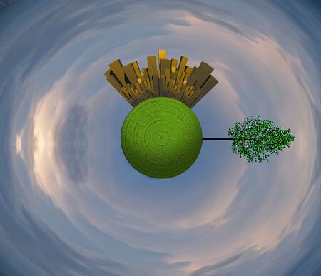 Eco City and Treeの写真素材