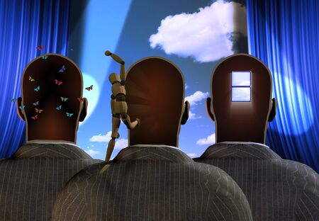 Three Figure before Stageの写真素材