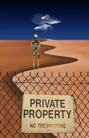 Skeletal Figure in Desertの写真素材