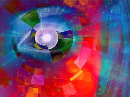 Closeup of eye with abstractの写真素材