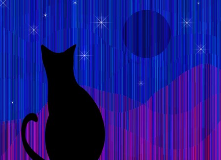 Cat and Landscape with textureの写真素材