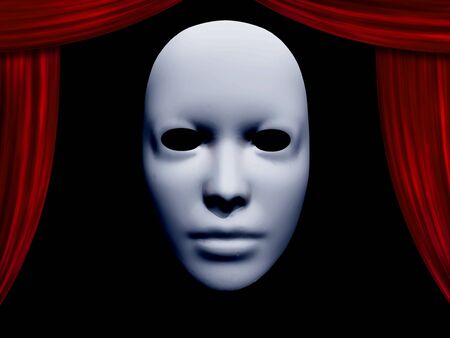 human face mask and curtainsの写真素材