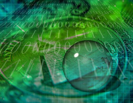 Binary COde and US Currency Abstract