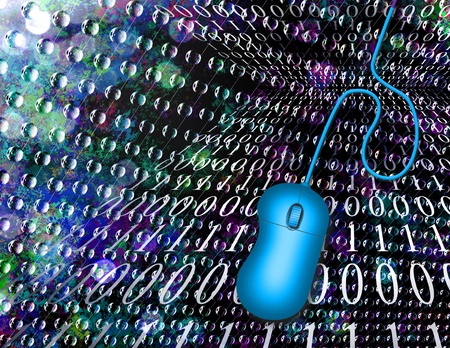 Computer Mouse and Binaryの写真素材