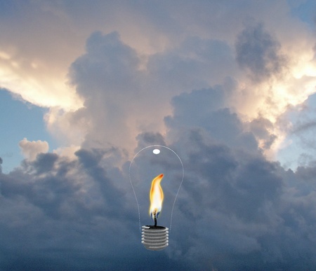 Light Bulb with Flame