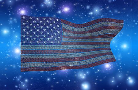 Binary USA Flagの写真素材