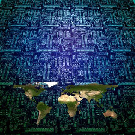 Earth and elctronicの写真素材