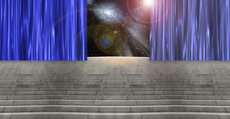 Curtained Stairway