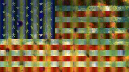 USA Flag and Clouds Designの写真素材