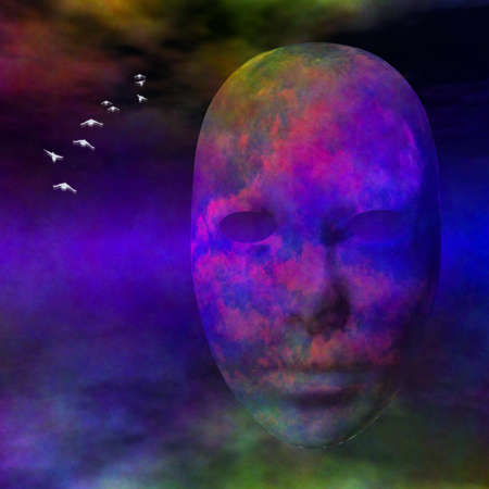 Floating faceの写真素材