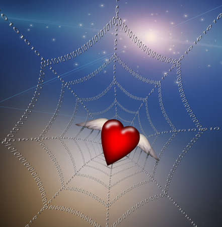 Heart in Binary Webの写真素材