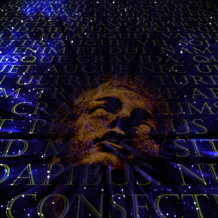 Ecstatic Face with Latin Textの写真素材