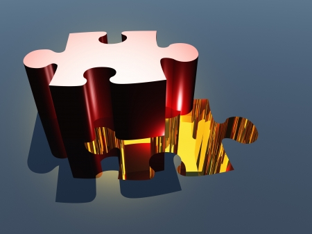 Puzzle piece compositionの写真素材