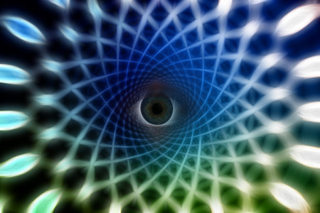 Eye peers from tunnel