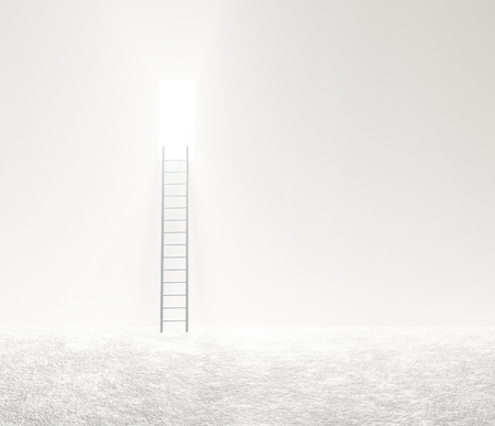 Doorway up high with ladderの写真素材