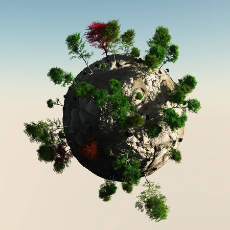 Small Planet with trees