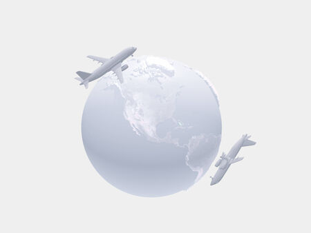 Aircraft above earthの写真素材