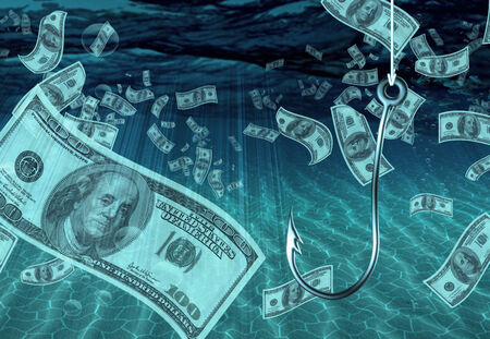 One Hundred Dollar Bill on Fish Hook