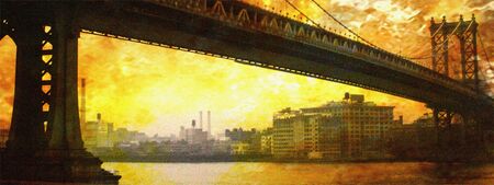 NYC Bridge Paintingの写真素材