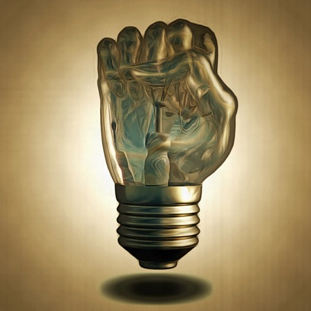 Fist Light Bulbの写真素材
