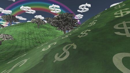 Landscape with Currency Elementsの写真素材