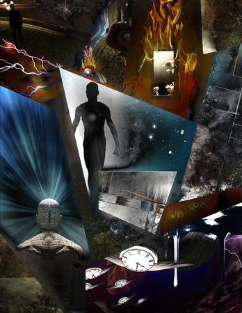 Abstract painting, human thoughtsの写真素材