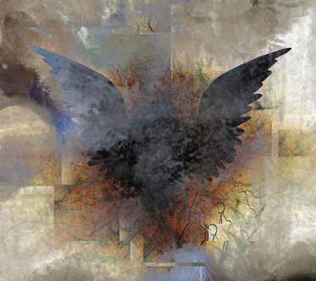 Wings. Abstract painting.の写真素材